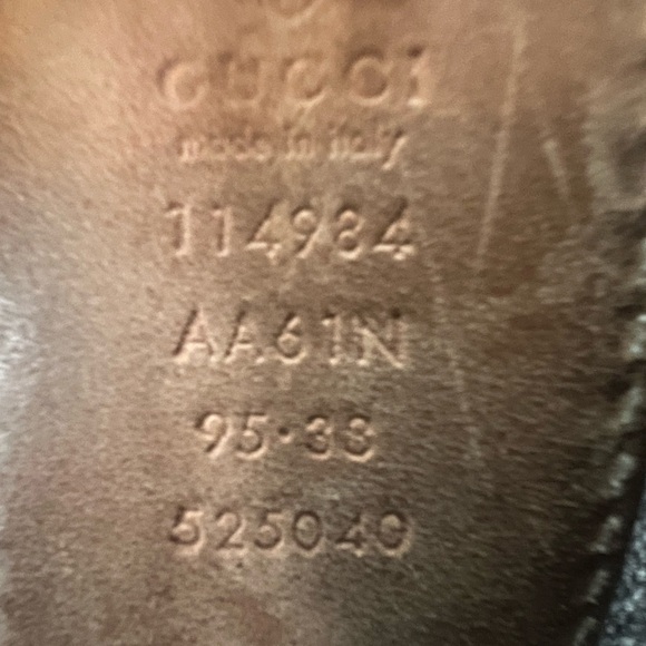 Vintage Gucci Red Leather Monogram Belt Silver Buckle 33 - Picture 2 of 6